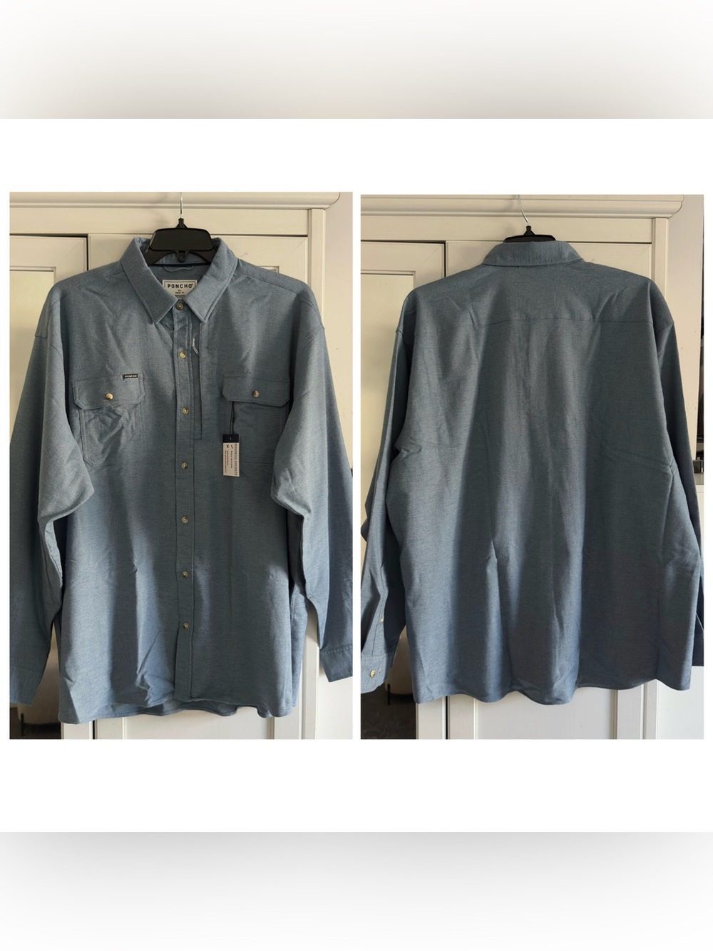 Poncho The Cordon Bleu Long Sleeve Shirt in Slate Heather Size XXL Regular Fit